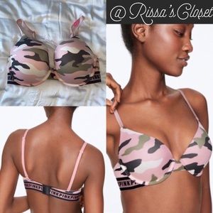 PINK Camo Push-up Bra